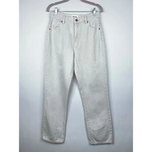 Rolla's High Rise Original Straight Jeans Cream Neutral 100% Cotton Size 28